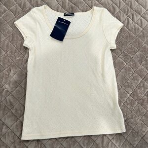 Brandy Melville Ivory Heart Pattern Top